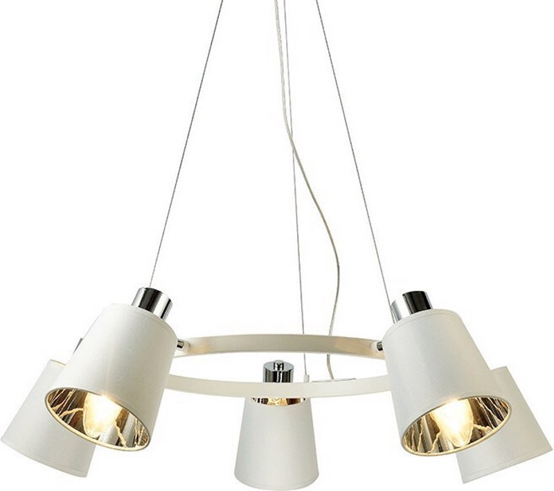 ACA 5Φωτο Φωτιστικό Οροφής Μεταλλικό 'Norma' Λευκό Ε14 