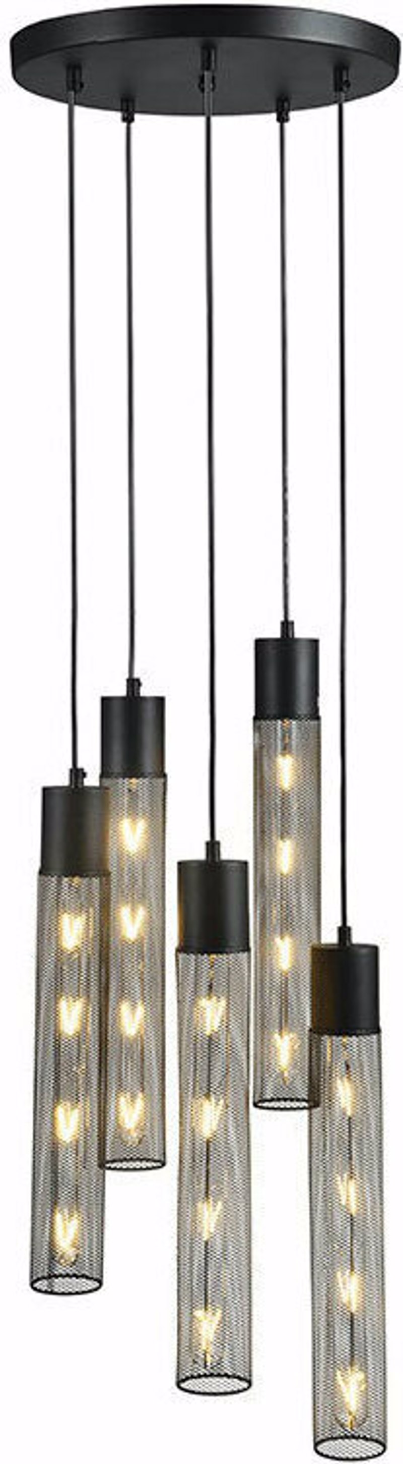 ACA 5Φωτο Φωτιστικό Οροφής Μεταλλικό 'Alcatraz' Μαύρο Ε