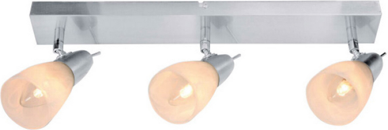 ACA 3Φωτο Σποτ Οροφής Μεταλλικό/Γυάλινο 'Kamet' Νίκελ/Λ