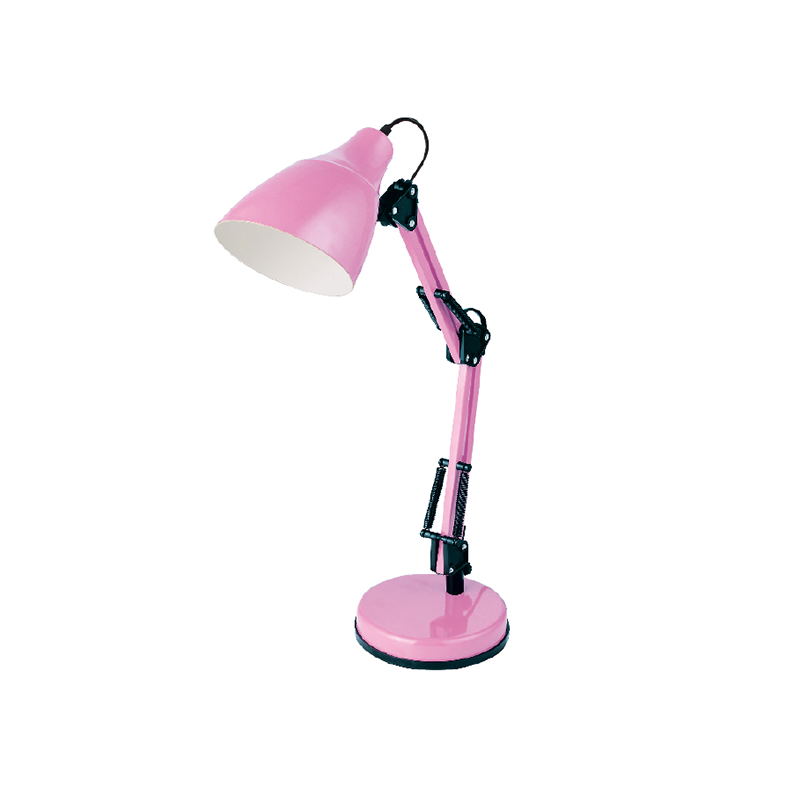 ACA Φωτιστικό Γραφείου Μεταλλικό Ροζ με Ρυθμιζόμενο Ύψο