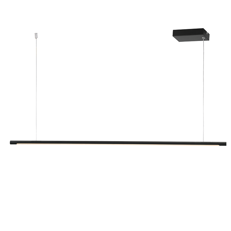 ^ACA Κρεμαστό Φωτιστικό Οροφής ”AVENUE” Αλουμινίου Μαύρο με LED Θερμό Λευκό και Dimmer Αφής 105×1.8x150cm ZM16LEDP105BK