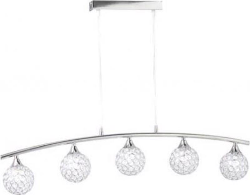 ACA Φωτιστικό Οροφής Πεντάφωτο Μεταλλικό/Κρυστάλλινο 'S