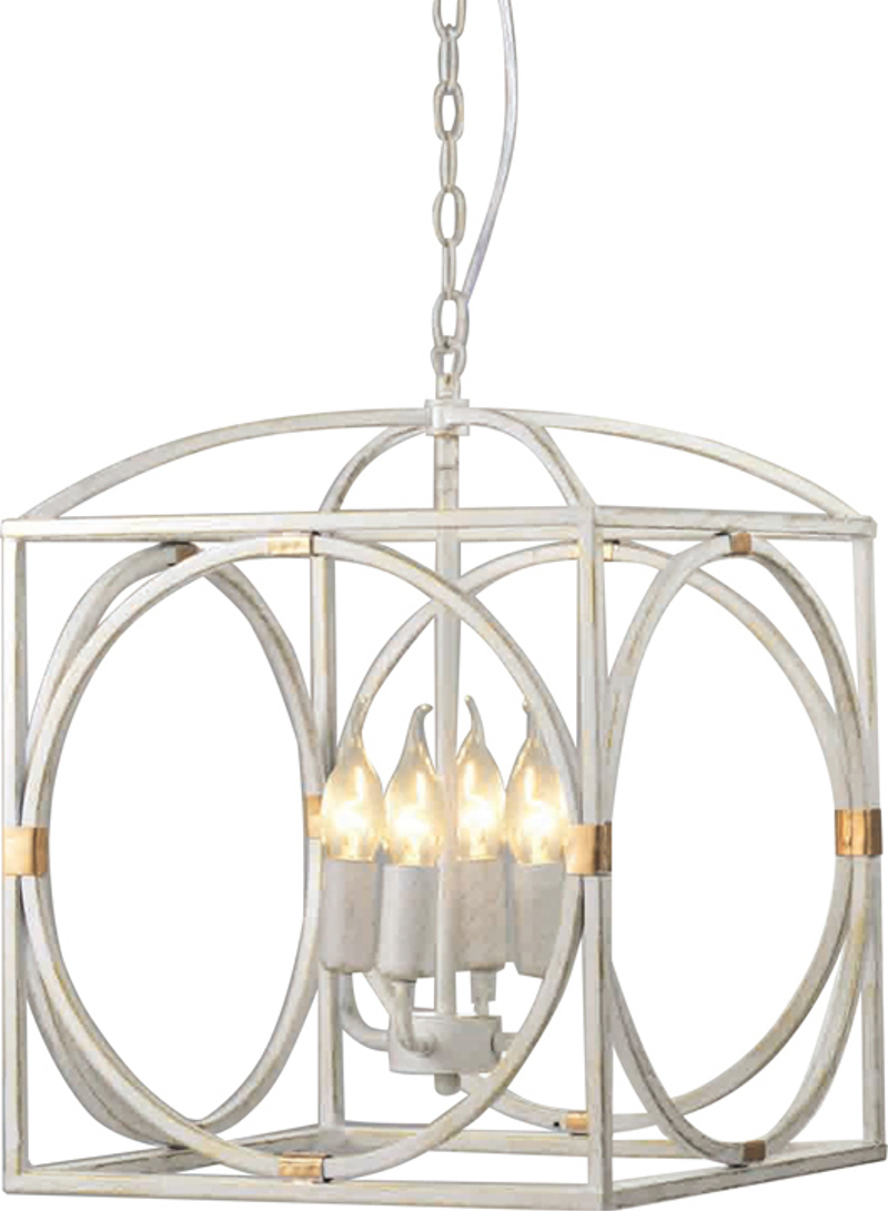 ACA Lighting - ΣΗΜΑΝΤΙΚΟ: Σε περίπτωση διαφοράς τιμής από το κατάστημα ισχύει παντα και μόνο η τιμή του καταστήματος ACA Κρεμαστό Φωτιστικό 4φωτο Μεταλλικό Αντικέ Λευκό E14