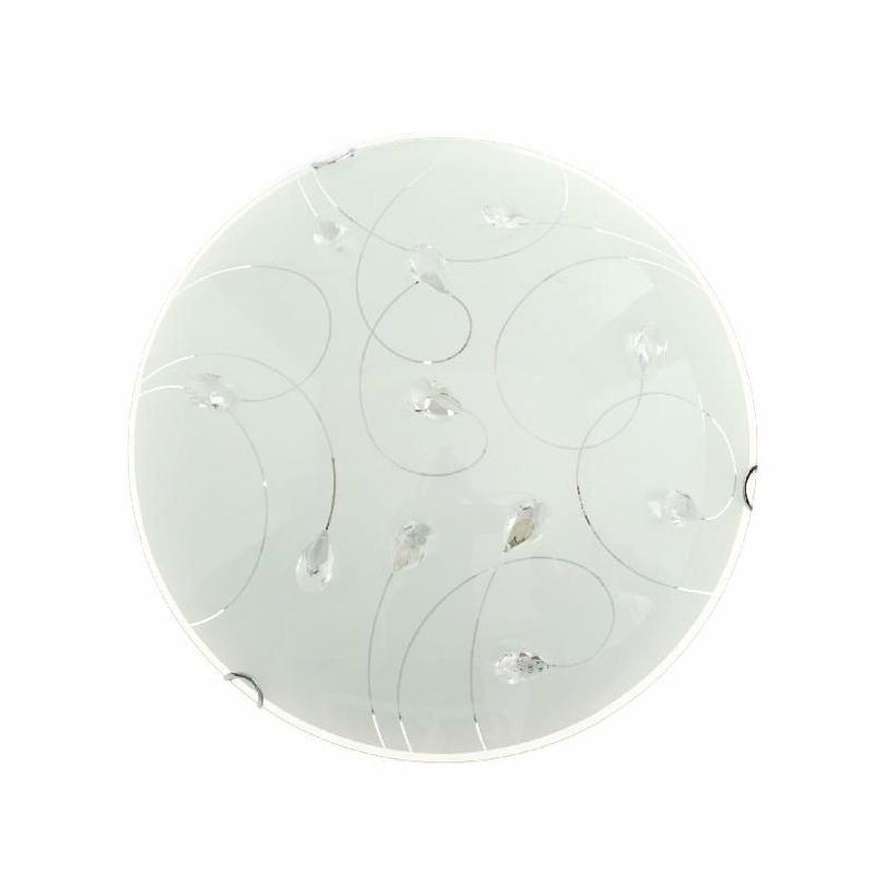 ACA Lighting - ΣΗΜΑΝΤΙΚΟ: Σε περίπτωση διαφοράς τιμής από το κατάστημα ισχύει παντα και μόνο η τιμή του καταστήματος ACA Πλαφονιέρα Οροφής 3φωτη Γυάλινη με Κρύσταλλο E27 Φ4