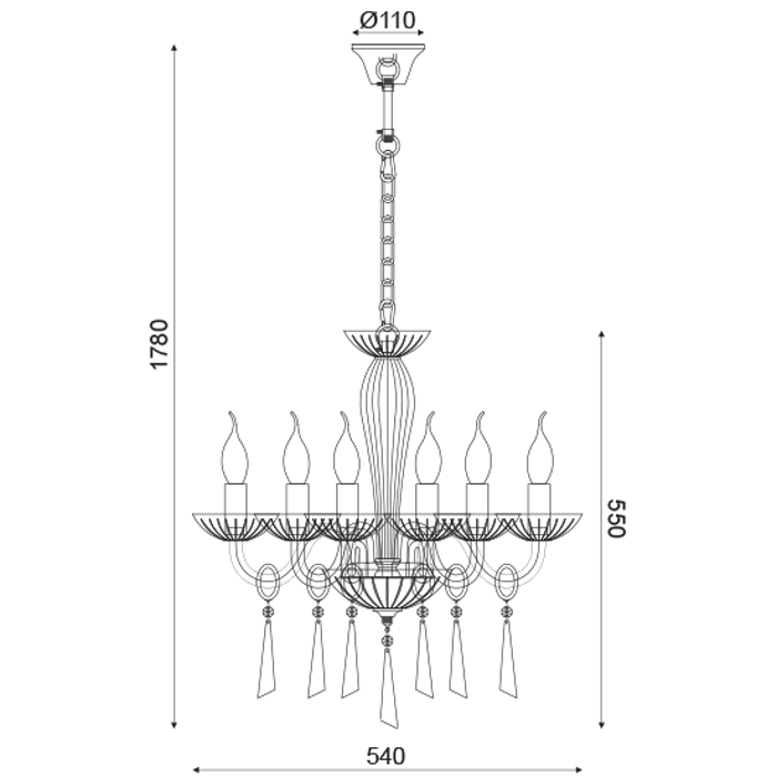 ACA Fotistiko Orofis Exafoto Metalliko/Krustallino 'VIOLET' Xruso E14 54X178cm BLK80286PCG