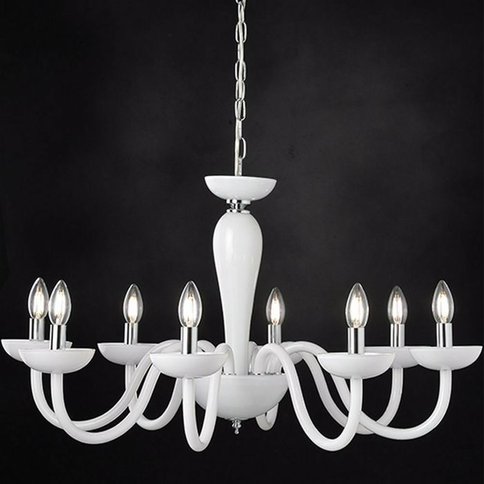 ACA Fotistiko Orofis Oxtafoto Metallo/Krustallo 'LUNARIA'  Xromio/Lefko E14 F79X168cm BLK82188PWC