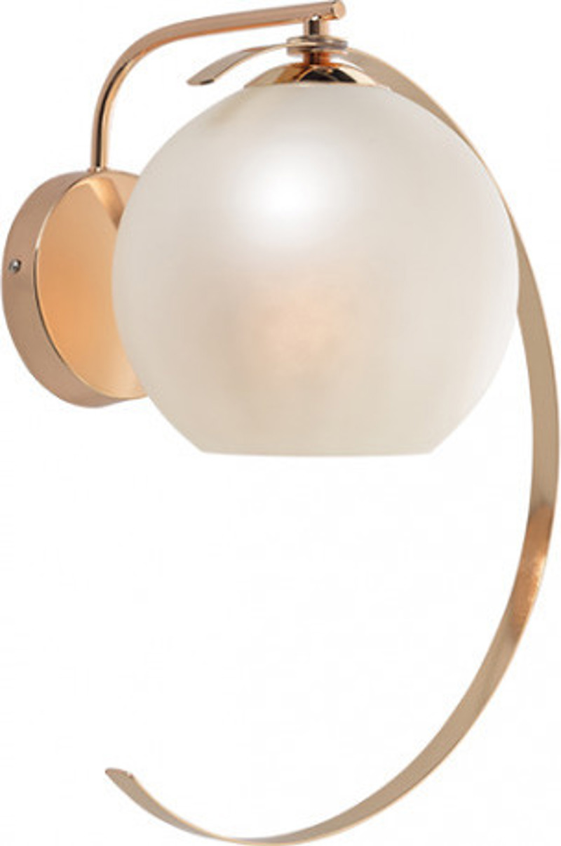 ACA Απλίκα Τοίχου 'IPARELLE' Μέταλλο/Γυαλί Χρυσό/Περλέ 