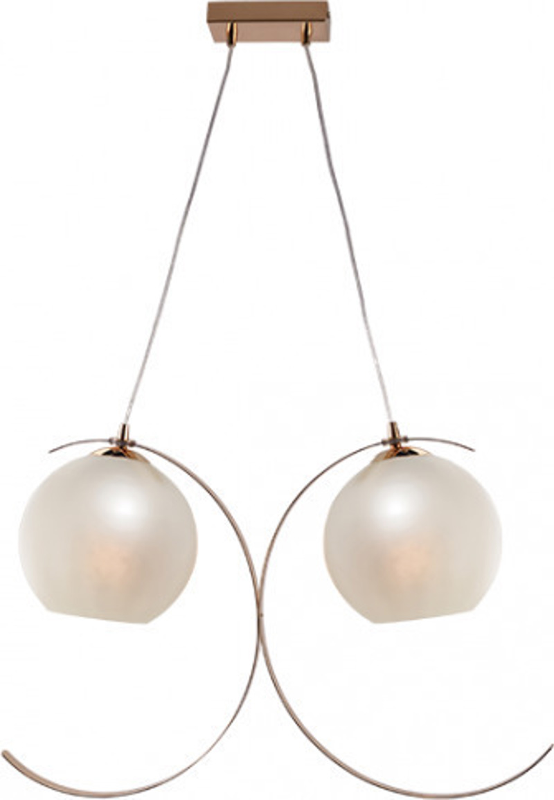 ACA Φωτιστικό Οροφής Δίφωτο 'IPARELLE' Μέταλλο/Γυαλί Χρ