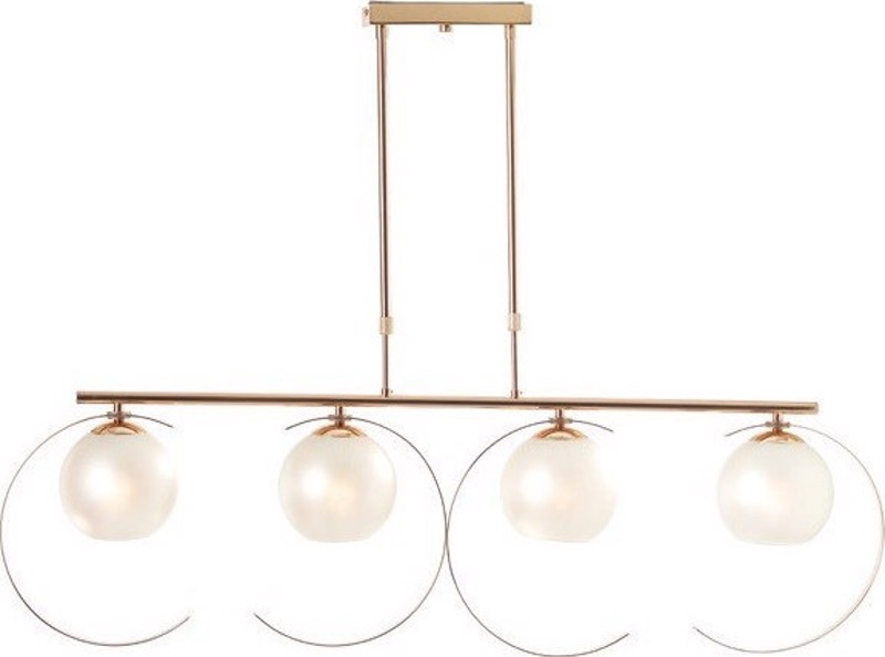 ACA Φωτιστικό Οροφής Τετράφωτο 'IPARELLE' Μέταλλο/Γυαλί Χρυσό/Περλέ Ε27 120Χ30Χ110εκ DCR17504P