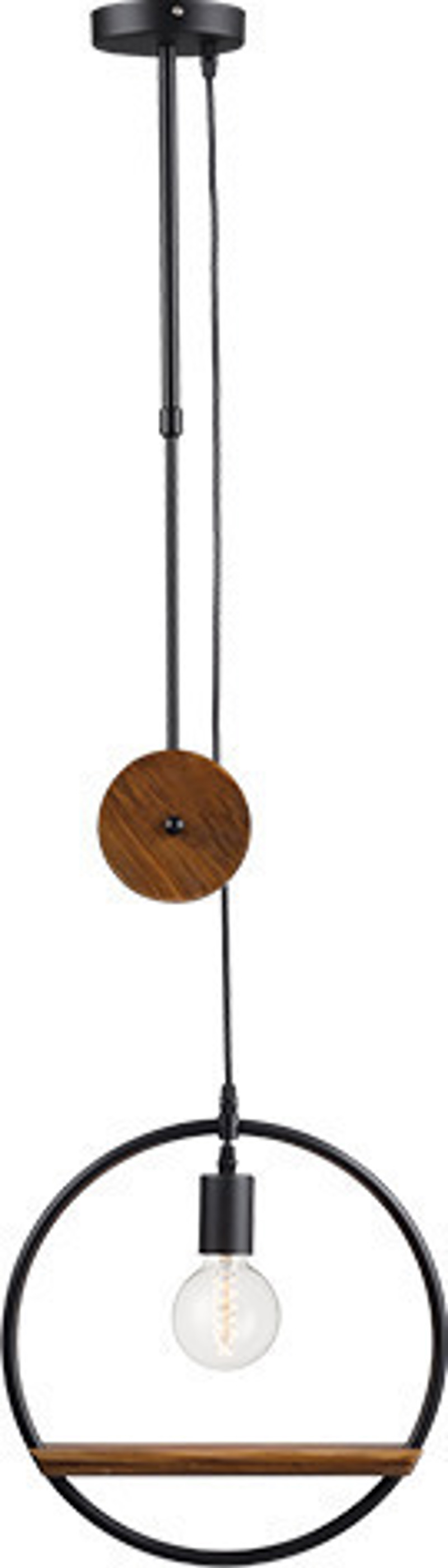 ACA Φωτιστικό Οροφής 'ROOTTORI' Μέταλλο/Ξύλο Καφέ/Μαύρο