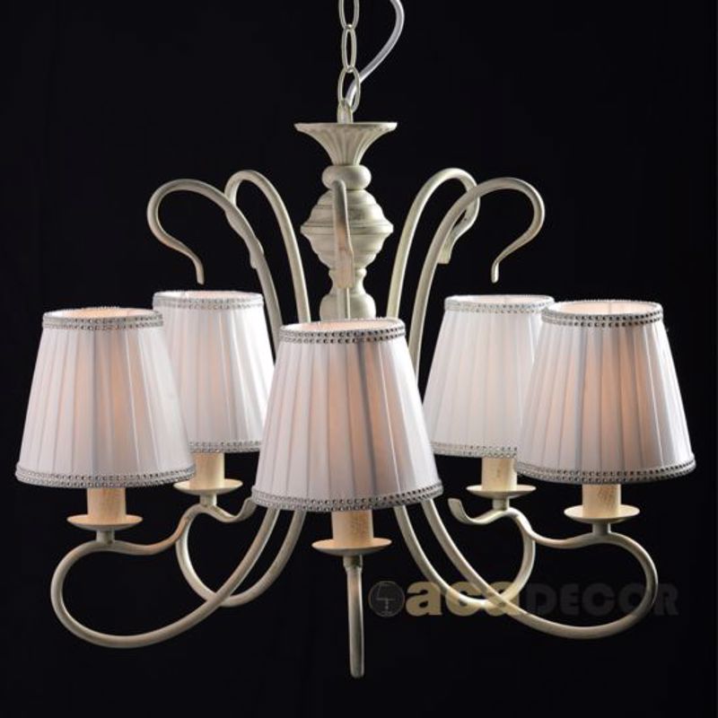 ACA 5Φωτο Φωτιστικό Οροφής Μεταλλικό/Υφασμάτινο 'Dijon'