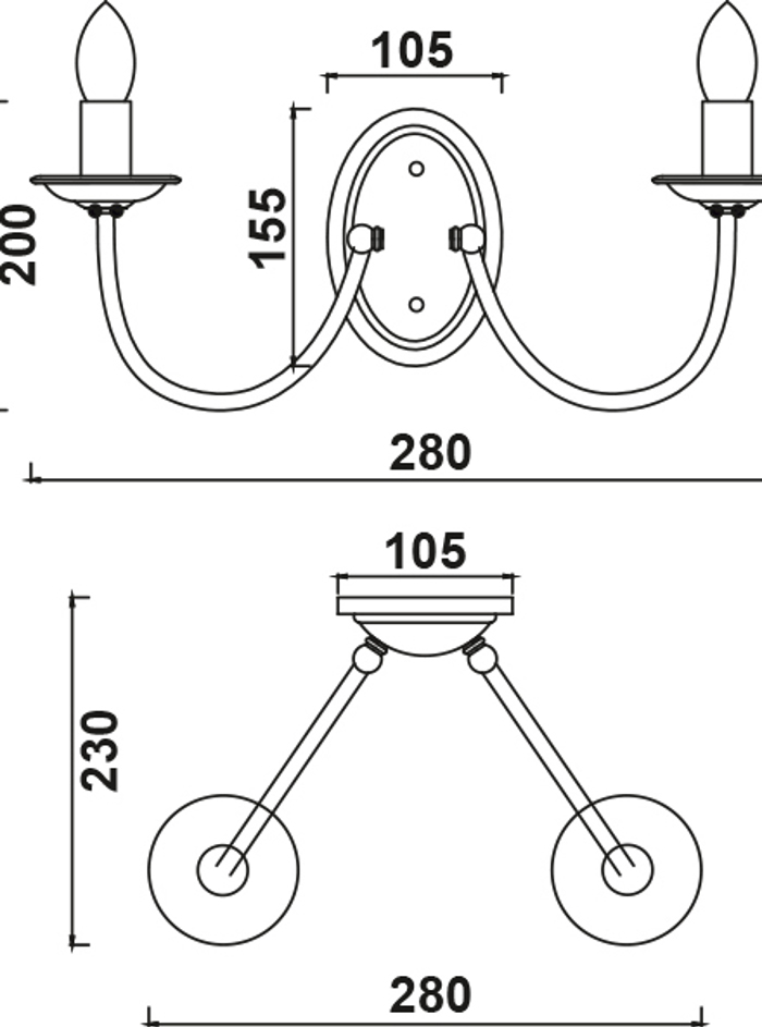 ACA Aplika Toixou Difoti Metalliki 'ACCRA' Lefko E14 28X15,5X20cm DL9312WAG