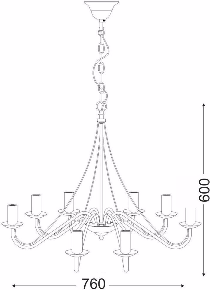 ACA Fotistiko Orofis Oxtafoto Metalliko 'PALMYRA' Kafe E14 76X60cm DLA0018
