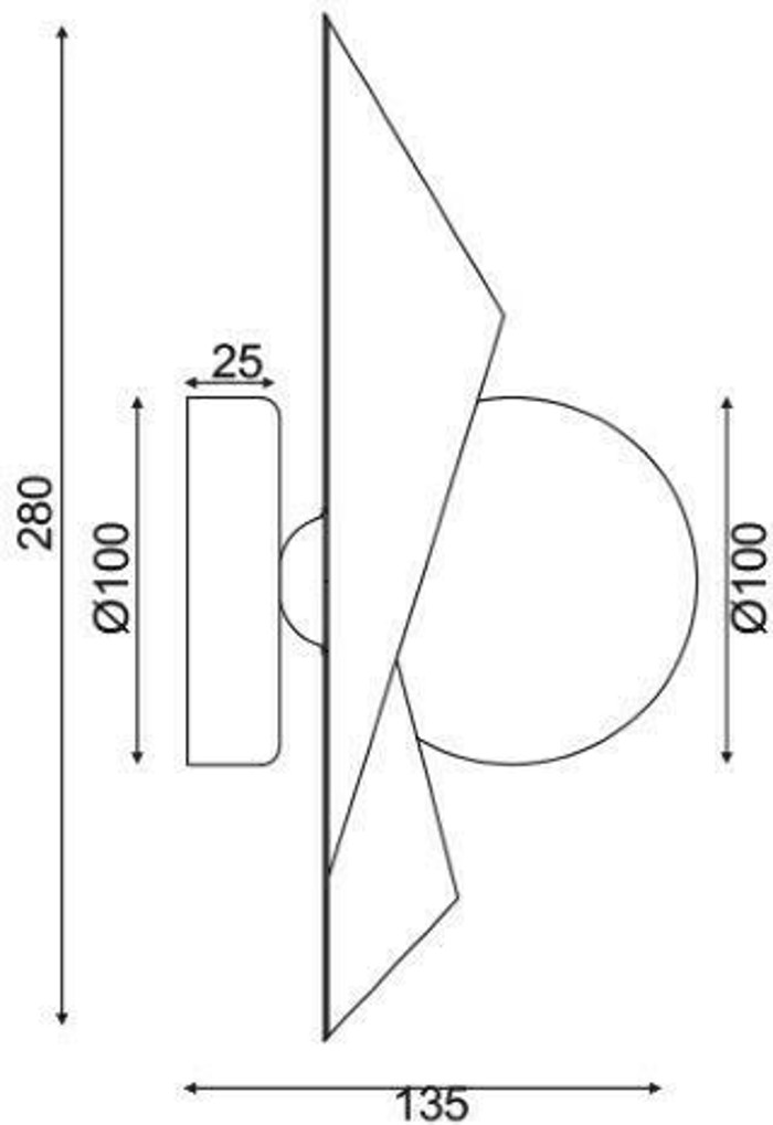 ACA Aplika Toixou Metalliki/Gyalini 'POLYGON' Xruso/Mavro G9 13,5X28ek HL42591W28BG