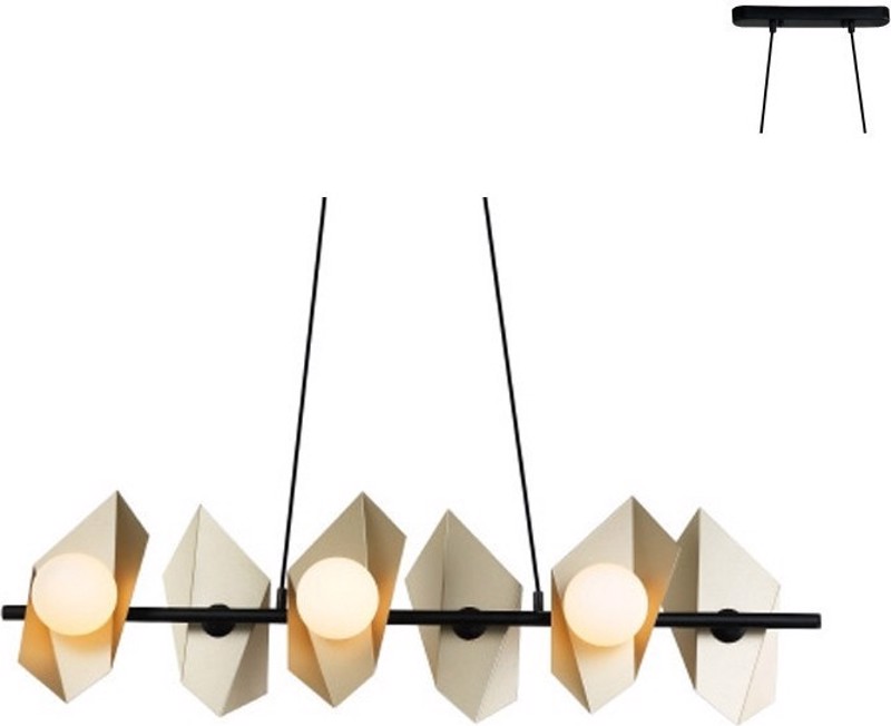 ACA Lighting - ΣΗΜΑΝΤΙΚΟ: Σε περίπτωση διαφοράς τιμής από το κατάστημα ισχύει παντα και μόνο η τιμή του καταστήματος ACA Φωτιστικό Οροφής Εξάφωτο Μεταλλικό/Γυάλινο 'POLYGON