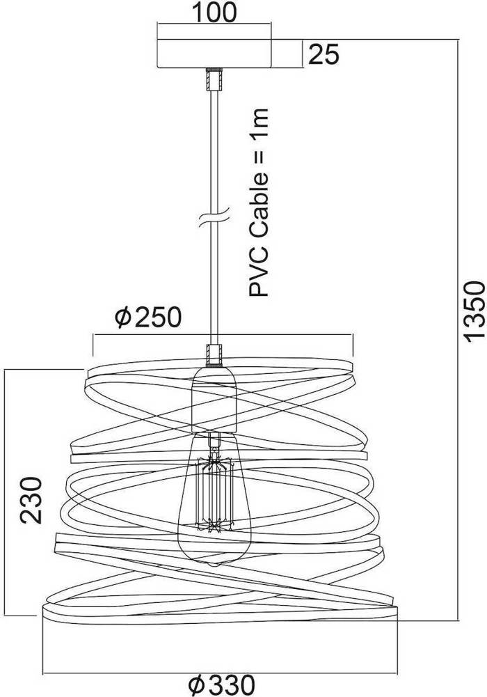 ACA Fotistiko Orofis Metalliko 'Jazz' Mavro E27 F33X135ek KS153825PB
