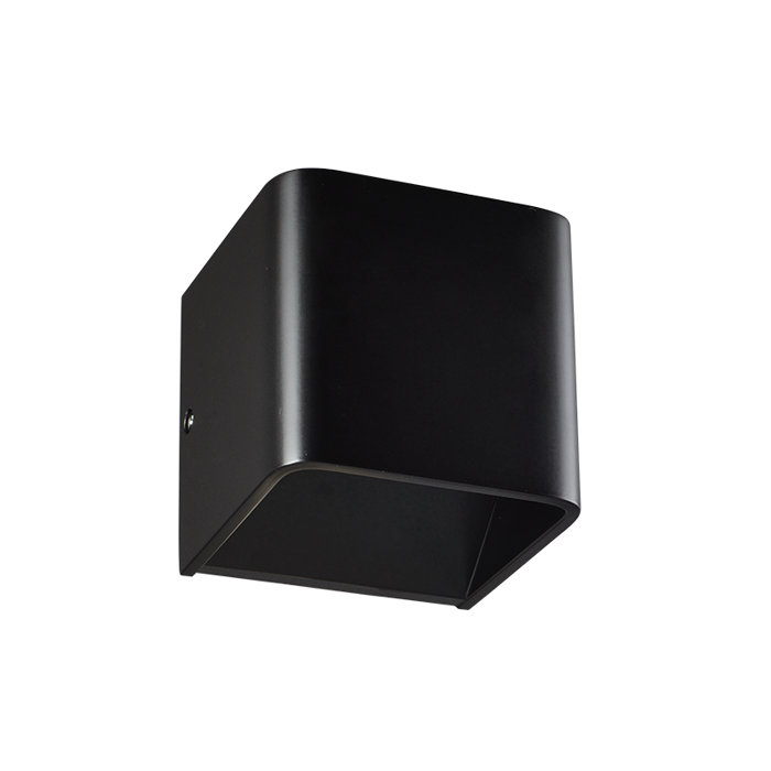 ACA Aplika Toixou Up-Down 'NEPHELE' LED Metalliki Mavri 10x10x10cm Thermo Lefko L35037BK