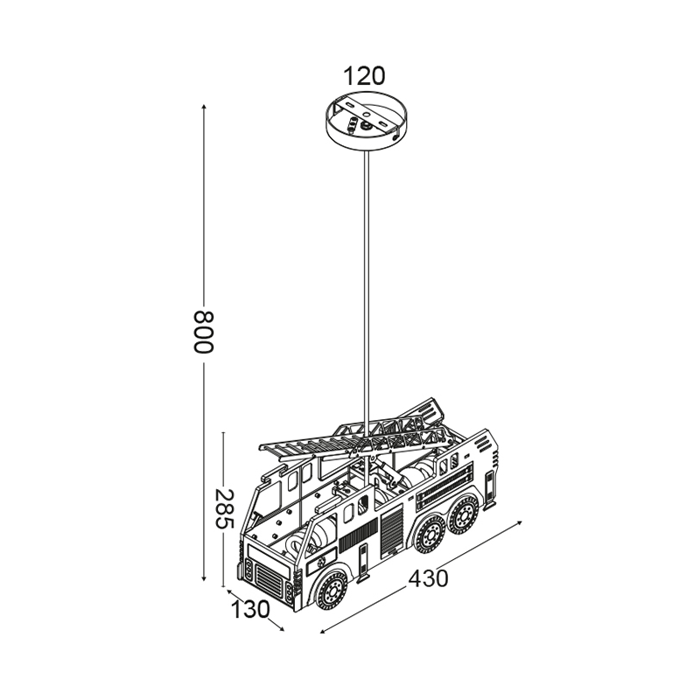 ACA Paidiko Fotistiko Orofis Purosbestiko 2Foto Plastiko Kokkino 43x13x80cm E27 MD160232A