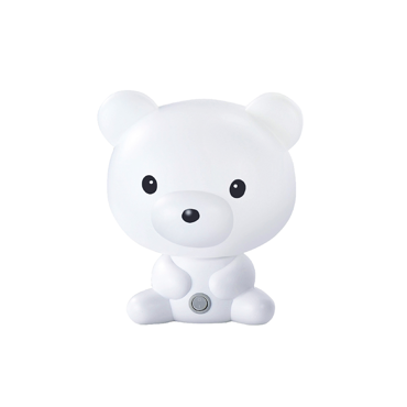 ACA Παιδικό Πορτατίφ Αρκουδάκι Πλαστικό Λευκό Ε14 19.5x17x25.6cm MT120961W