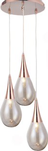 ACA Fotistiko Orofis Trifoto Metalliko/Gyalino 'ATENA' Xalkos/Meli E14 D40X120cm OD53423RCP