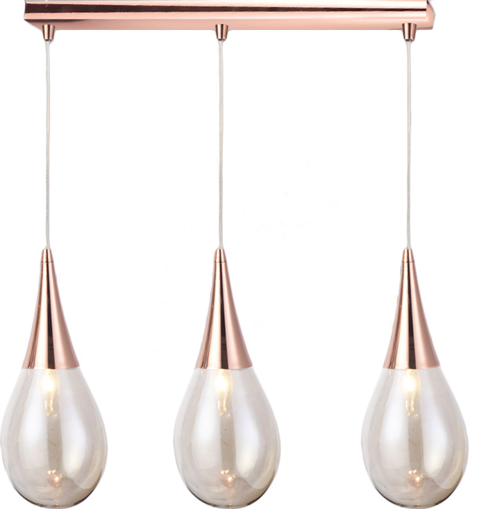 ACA Fotistiko Orofis Trifoto Metalliko/Gyalino 'Atena' Meli E14 63X16X120ek OD53423SCP