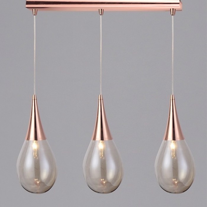 ACA Fotistiko Orofis Trifoto Metalliko/Gyalino 'Atena' Meli E14 63X16X120ek OD53423SCP