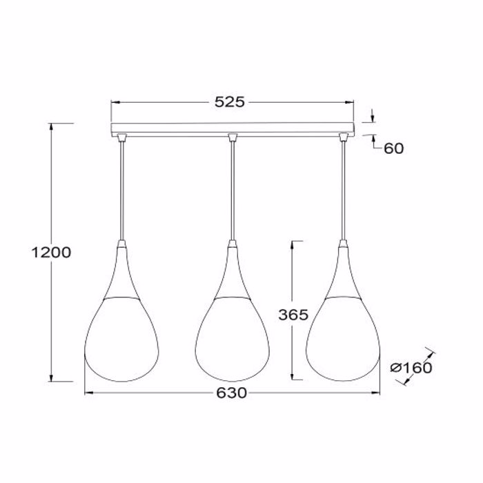 ACA Fotistiko Orofis Trifoto Metalliko/Gyalino 'Atena' Meli E14 63X16X120ek OD53423SCP