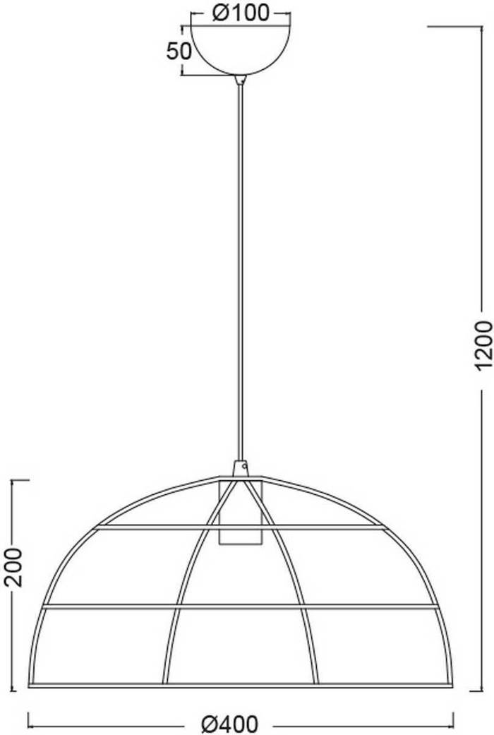 ACA Fotistiko Orofis Metalliko 'Prometheus ' Mavro E27 40X120cm OD543640