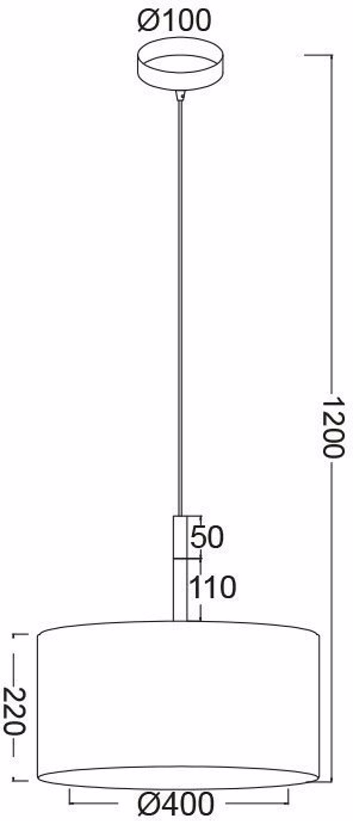 ACA Fotistiko Orofis Metalliko/Xulino/ufasmatino 'Yasmine' Lefko E27 F40X120cm OD650840PWH
