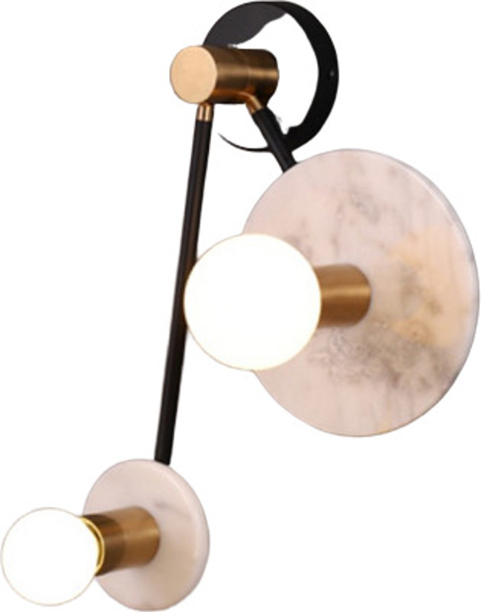 ACA Aplika Toixou Difoti Metalliki 'CLOCK' Lefko/Marmaro E27 18X74X23cm OD742W74WM