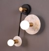 ACA Aplika Toixou Difoti Metalliki 'CLOCK' Lefko/Marmaro E27 18X74X23cm OD742W74WM