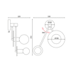 ACA Aplika Toixou Difoti Metalliki 'CLOCK' Lefko/Marmaro E27 18X74X23cm OD742W74WM