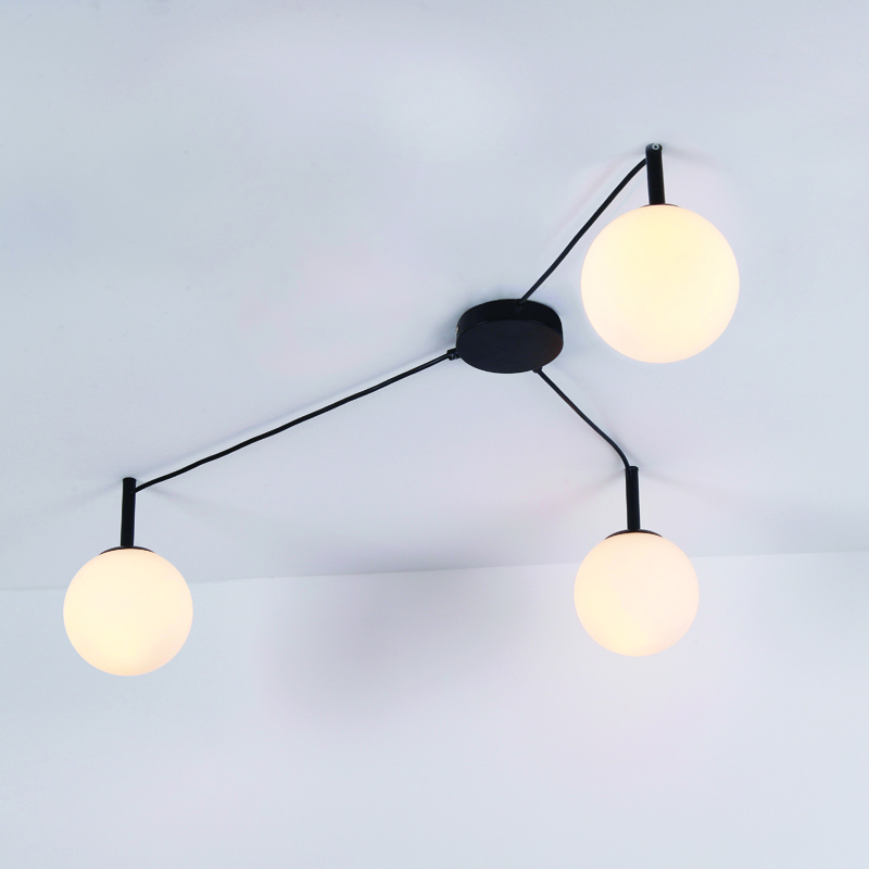 ACA Lighting - ΣΗΜΑΝΤΙΚΟ: Σε περίπτωση διαφοράς τιμής από το κατάστημα ισχύει παντα και μόνο η τιμή του καταστήματος ACA 3Φωτο Φωτιστικό Οροφής Μεταλλικό/Γυάλινο 'Tiramolla