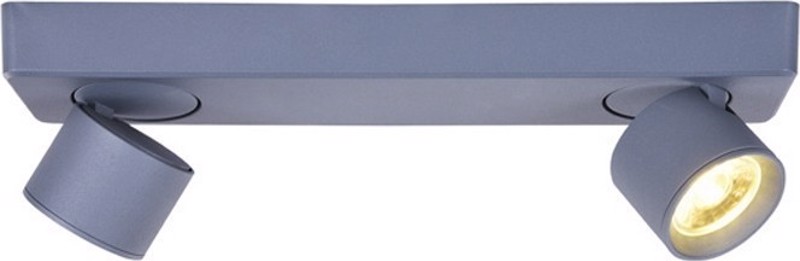 ACA Σποτ Ράγα Δίφωτη Αλουμίνιο 'PLUTO' Γκρι LED 32Χ7Χ10