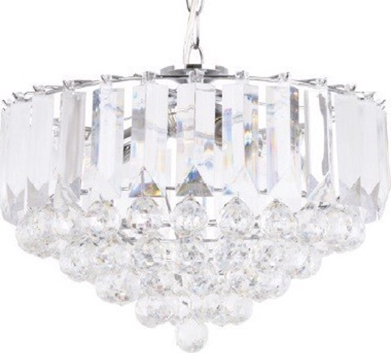 ACA Φωτιστικό Οροφής Τρίφωτο 'GRAPPA' Ακρυλικό/Μέταλλο 