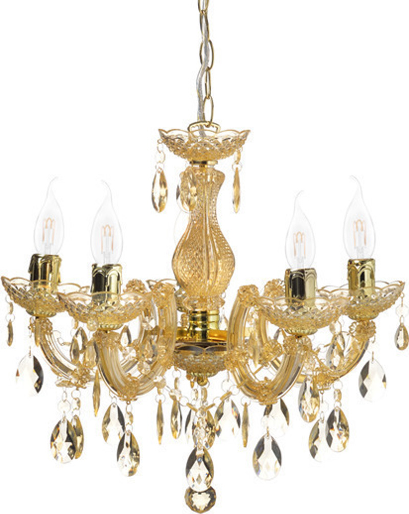 ACA Φωτιστικό Οροφής Πεντάφωτο 'NEFERTITI' Ακρυλικό/Μέτ