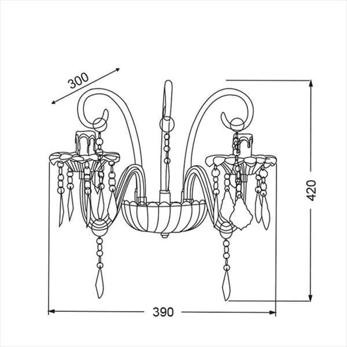 ACA Aplika Toixou Difoti 'GIZA' Akruliko/Metallo Diafano/Xromio E14 39X30X42ek SF633122W