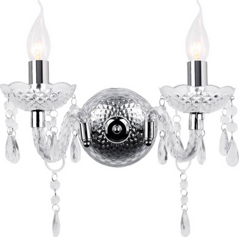 ACA Lighting - ΣΗΜΑΝΤΙΚΟ: Σε περίπτωση διαφοράς τιμής από το κατάστημα ισχύει παντα και μόνο η τιμή του καταστήματος ACA Απλίκα Τοίχου Δίφωτη 'PEGASUS' Ακρυλικό/Μέταλλο Διά