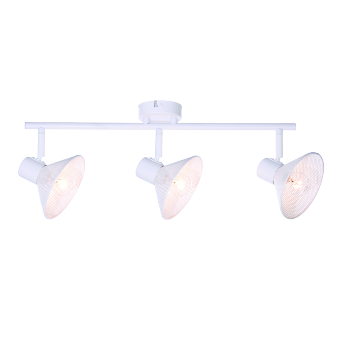 ACA Aplika Toixou 'PALOMA' 3Foti Metalliki Lefki E14 53x19cm TNK2833SW