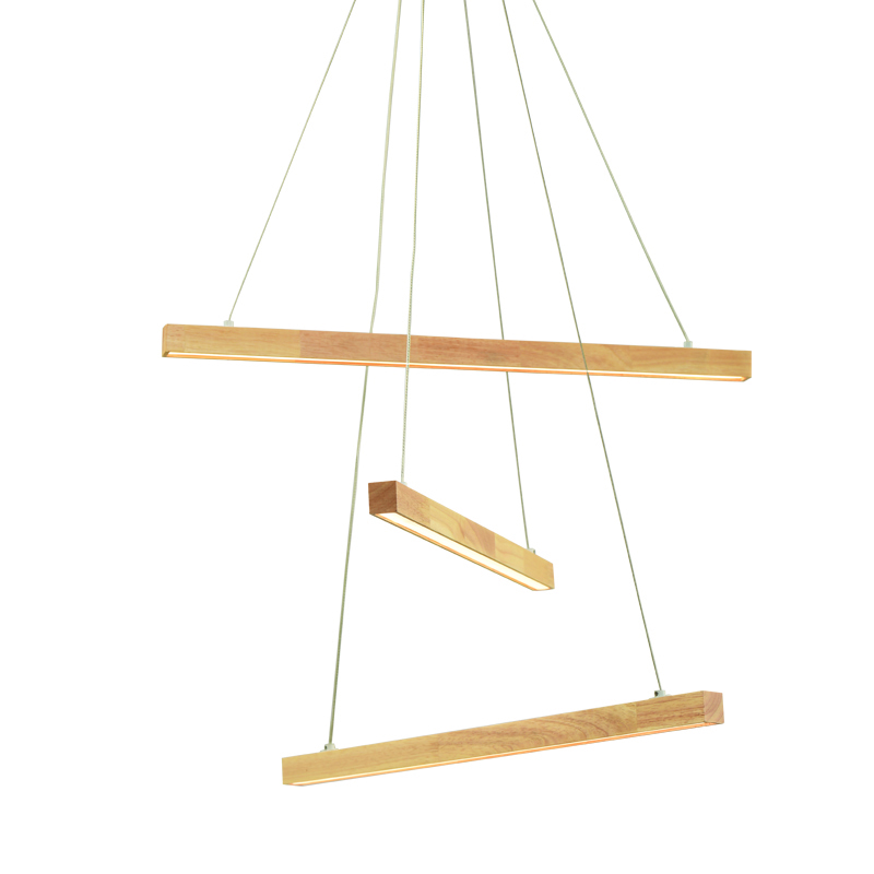 ACA Κρεμαστό Φωτιστικό Οροφής LED Μεταλλικό/Ξύλινο Λευκ