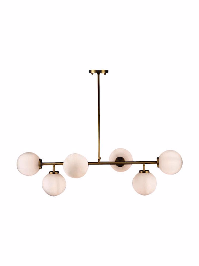 ACA 6Φωτο Φωτιστικό Οροφής Μεταλλικό/Οπαλίνα 'Thetis' E