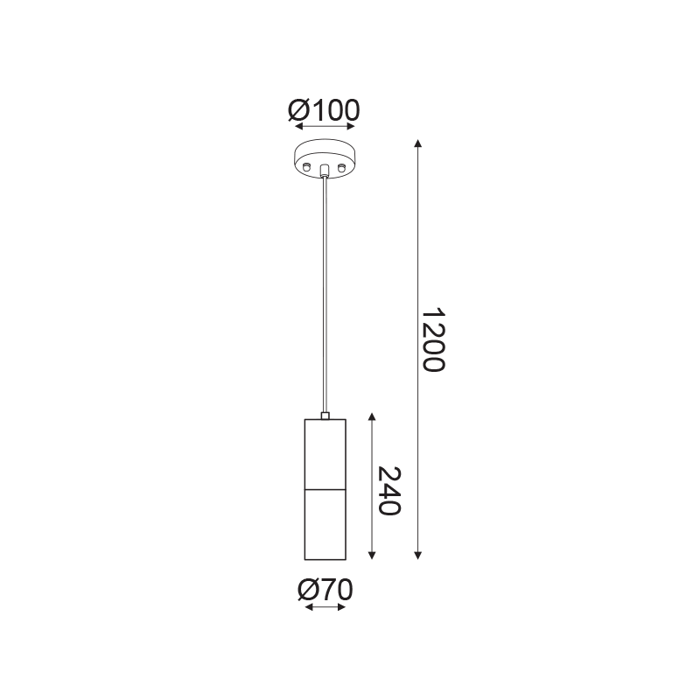 ACA Kremasto Fotistiko Orofis ''PLACEBO'' Monofoto Pilino/Metalliko Ggri/Lefko GU10 F10x120cm V372581PCW