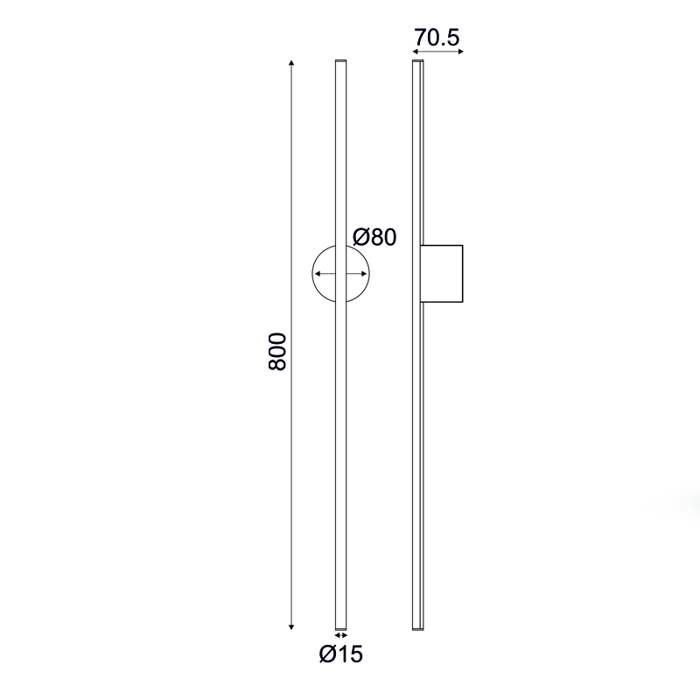 ACA Epitoixio Fotistiko ''AVENUE'' Metalliko Lefko me LED Thermo Lefko F1.5x8x80cm ZM16LEDW80WH