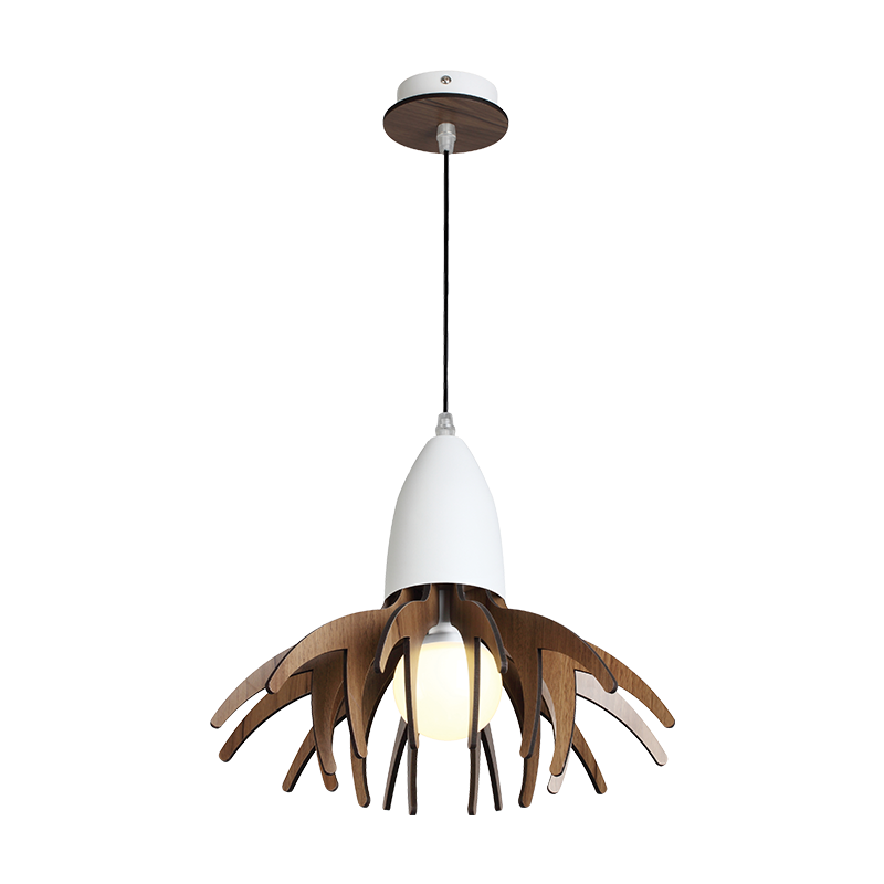 ACA Κρεμαστό Φωτιστικό Οροφής 'ALPS' Μεταλλικό/MDF Λευκ