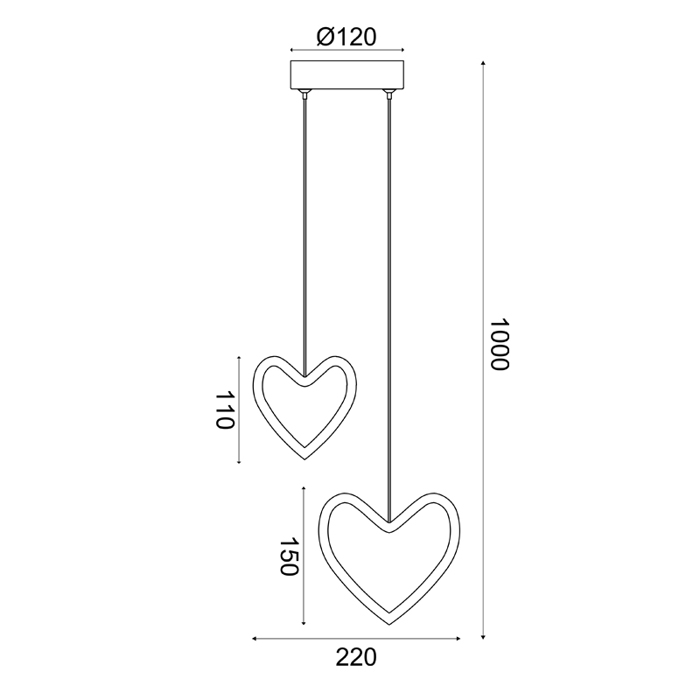 ACA Paidiko Fotistiko Orofis 'INNAMORATO' Metalliko Lefko 22x100cm LED Thermo Lefko ZM202592PW