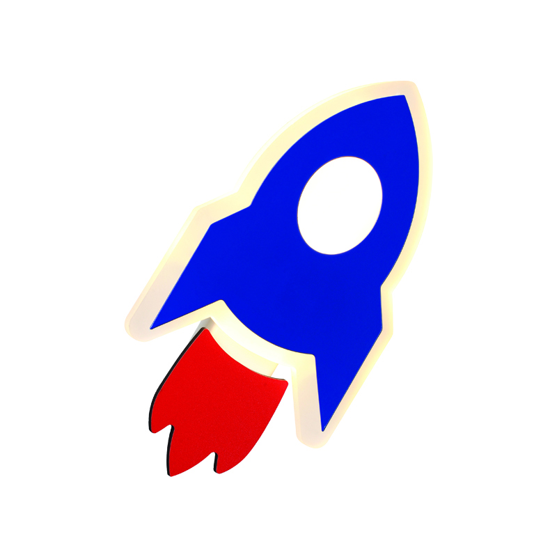 ACA Lighting - ΣΗΜΑΝΤΙΚΟ: Σε περίπτωση διαφοράς τιμής από το κατάστημα ισχύει παντα και μόνο η τιμή του καταστήματος ACA Παιδικό Φωτιστικό Τοίχου 'NASA' MDF Μπλέ/Κόκκινο 12