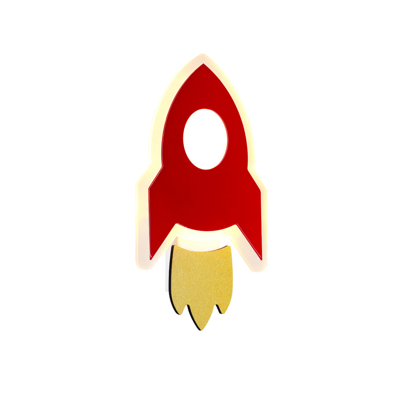 ACA Lighting - ΣΗΜΑΝΤΙΚΟ: Σε περίπτωση διαφοράς τιμής από το κατάστημα ισχύει παντα και μόνο η τιμή του καταστήματος ACA Παιδικό Φωτιστικό Τοίχου 'NASA' MDF Κόκκινο/Κίτρινο