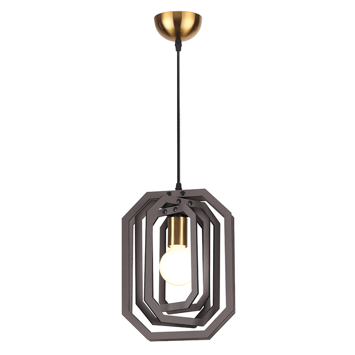 ACA Kremasto Fotistiko Orofis 'TRITON' Metalliko/MDF Xruso/Kafe F24x100cm E27 ZM391P24WDL