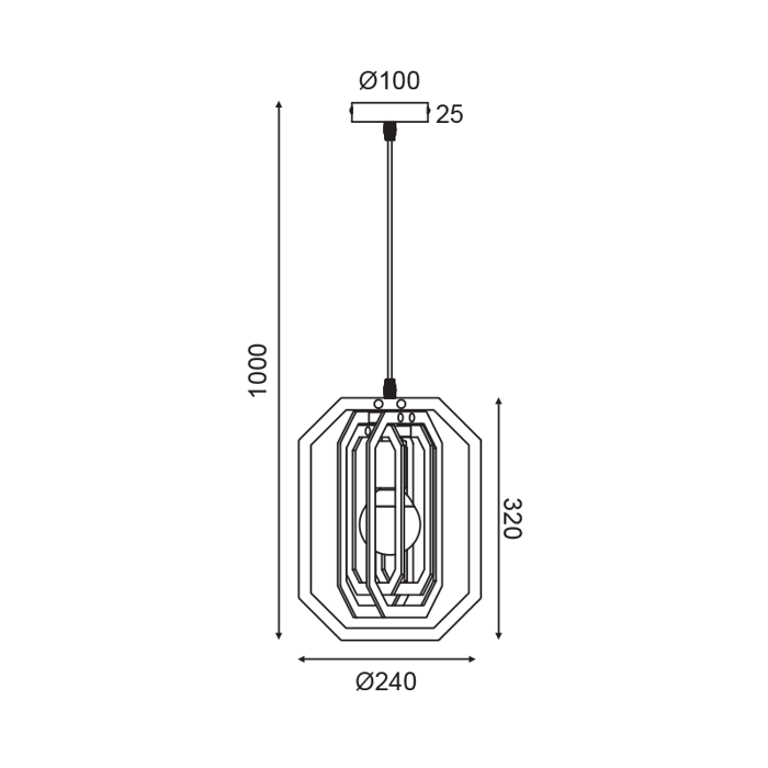 ACA Kremasto Fotistiko Orofis 'TRITON' Metalliko/MDF Xruso/Mpez F24x100cm E27 ZM391P24WLL