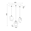 ACA Paidiko Fotistiko Orofis 'KOKKA' 3Foto Plastiko/Metalliko Kafe 49x28.5x80cm E14 ZN160203PBR